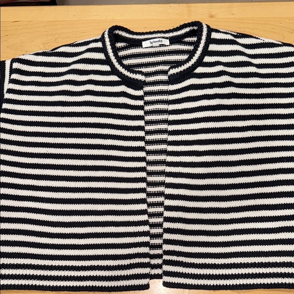 Splendid Navy and Ivory Striped Cardigan